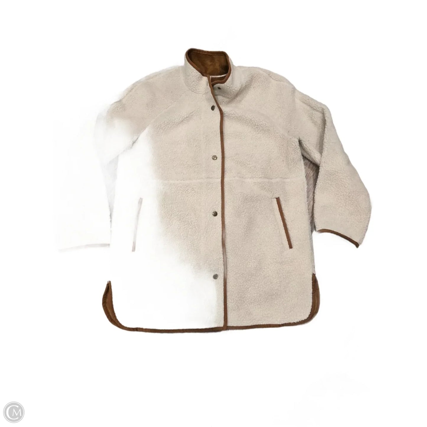 Jacket Faux Fur & Sherpa By Old Navy In Cream, Size: M