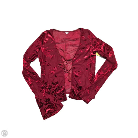 Top Long Sleeve By Garage In Red, Size: M
