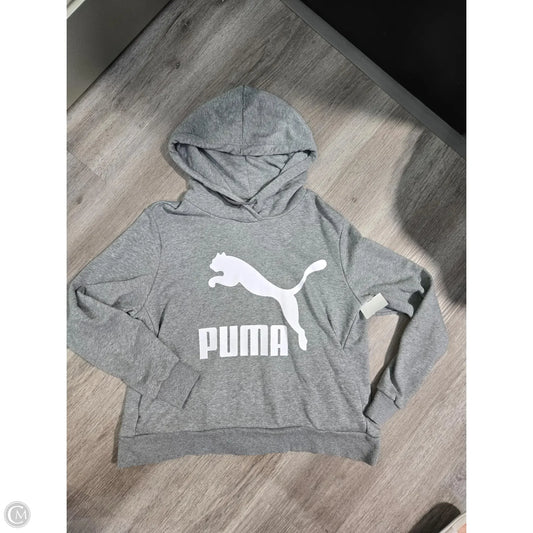 Sweatshirt Hoodie By Puma In Grey, Size: L
