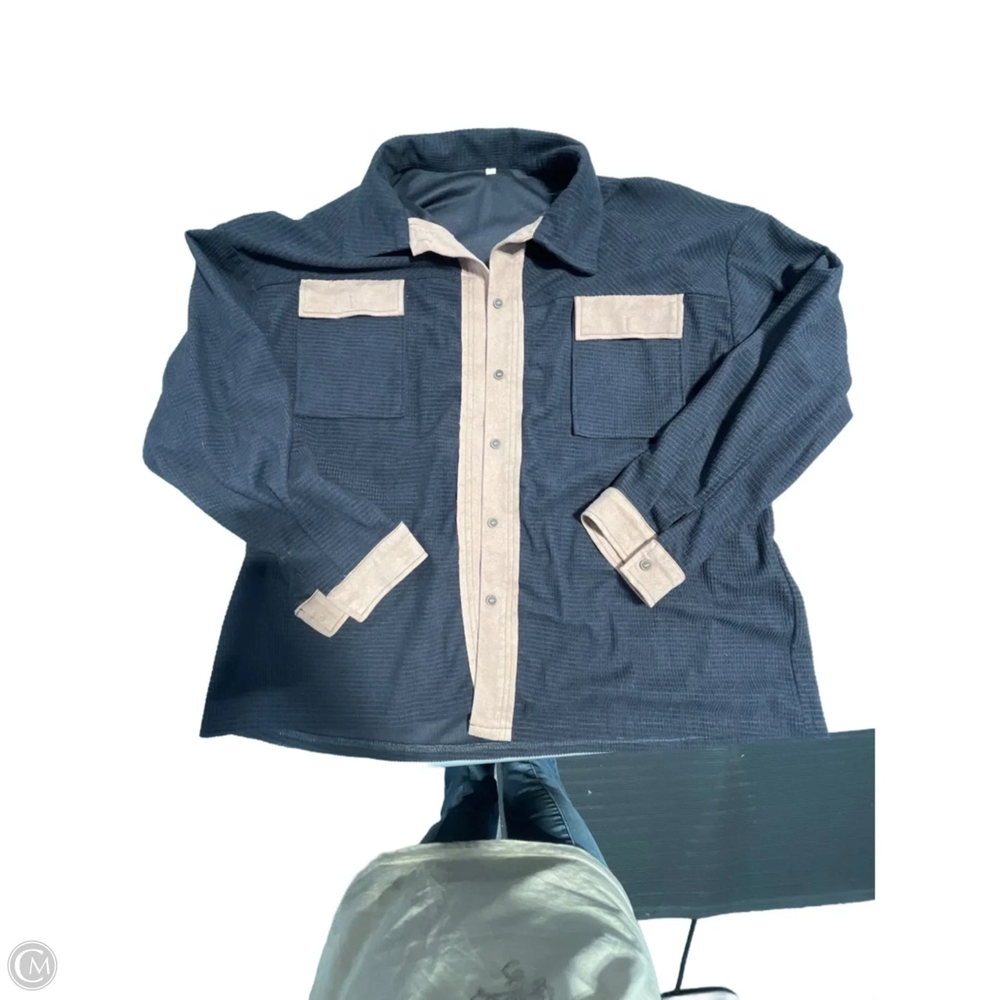 Top Long Sleeve By Cmc In Grey, Size: Xl