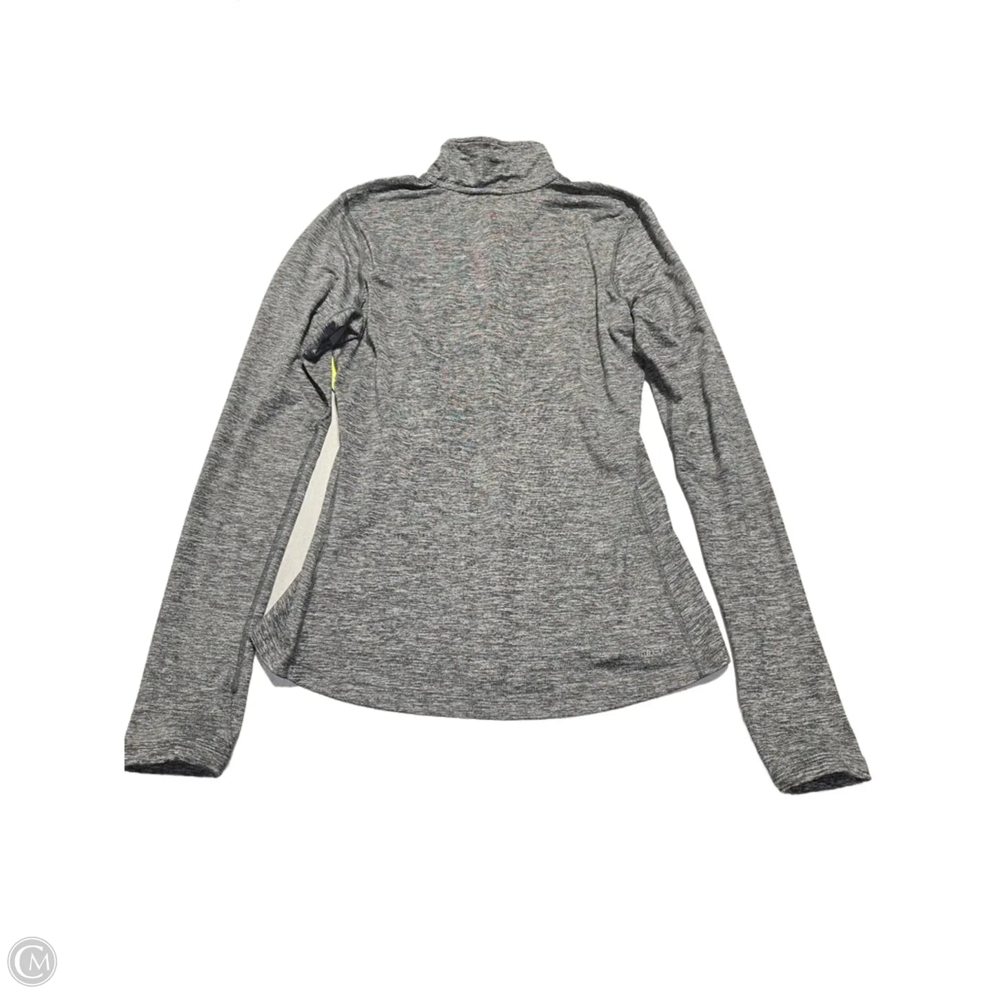 Athletic Top Long Sleeve Collar By Nike In Grey, Size: S