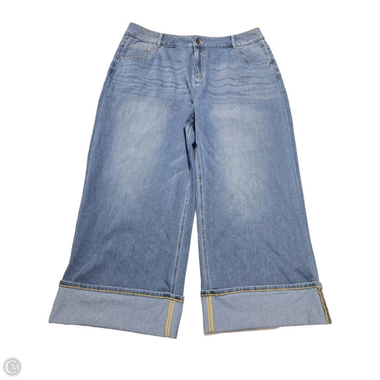 Jeans Wide Leg By Halara In Blue Denim, Size: 2x