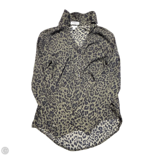 Blouse Long Sleeve By Express In Animal Print, Size: M
