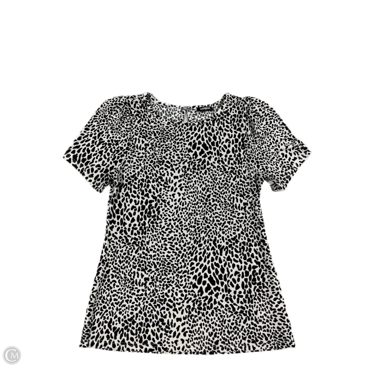 Top Short Sleeve By Express In Animal Print, Size: S