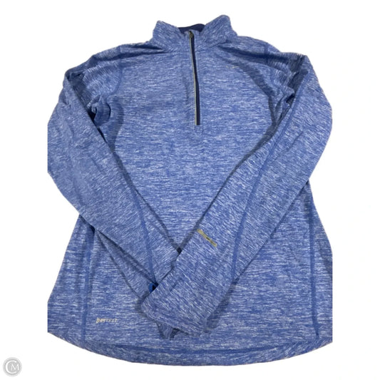 Athletic Top Long Sleeve Collar By Nike In Blue, Size: S