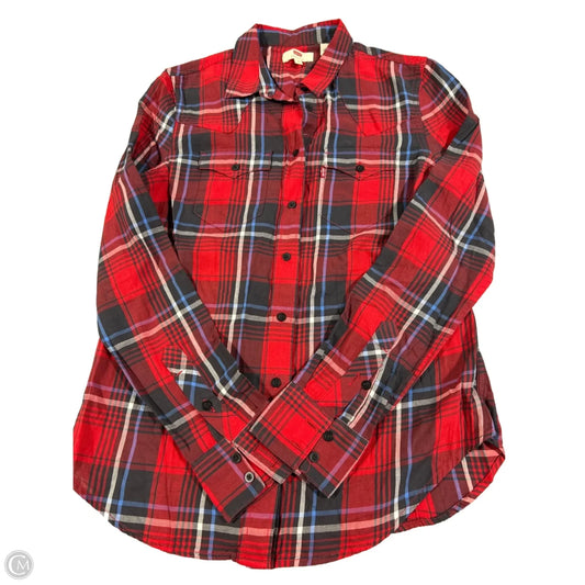 Top Long Sleeve By Levis In Plaid Pattern, Size: Xs