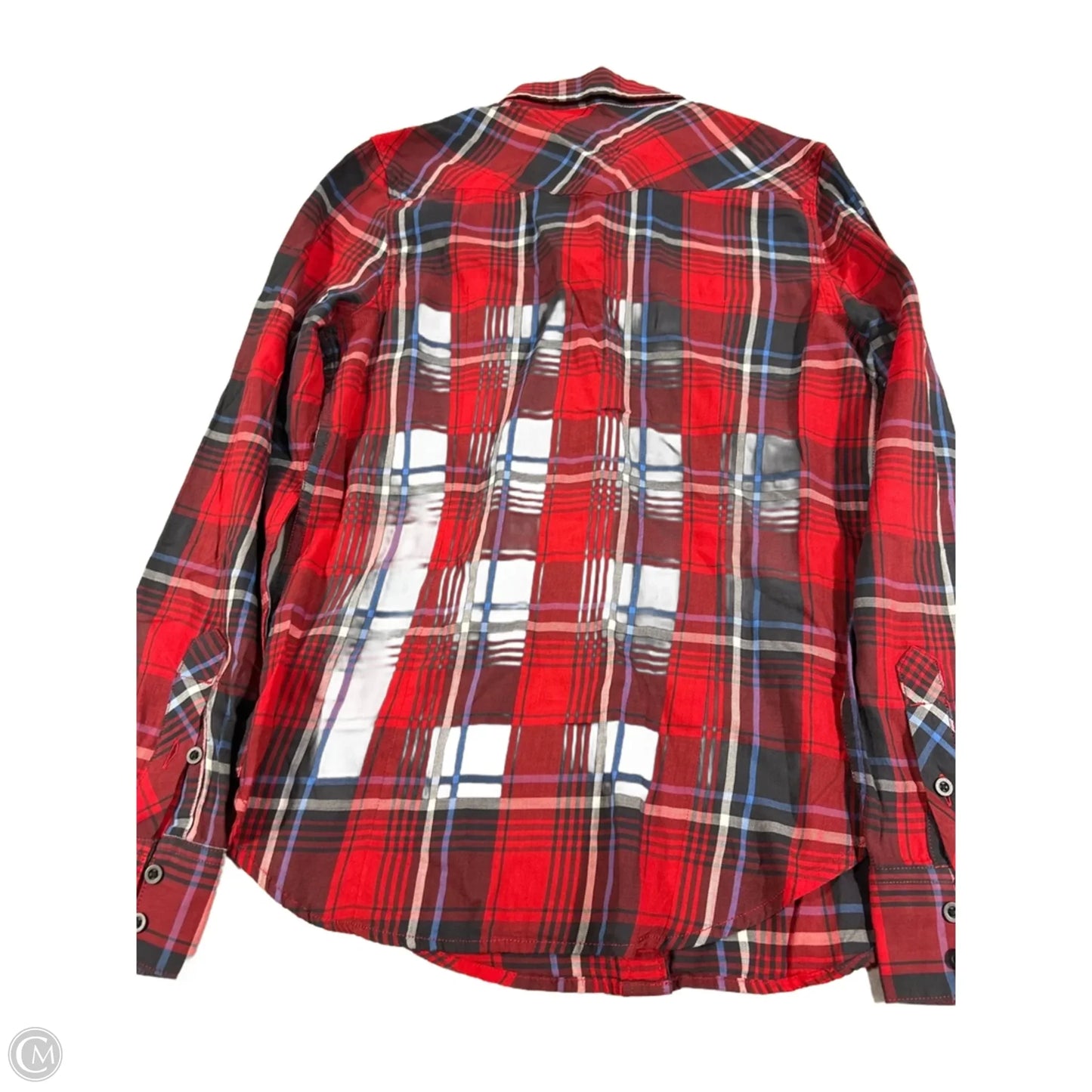 Top Long Sleeve By Levis In Plaid Pattern, Size: Xs
