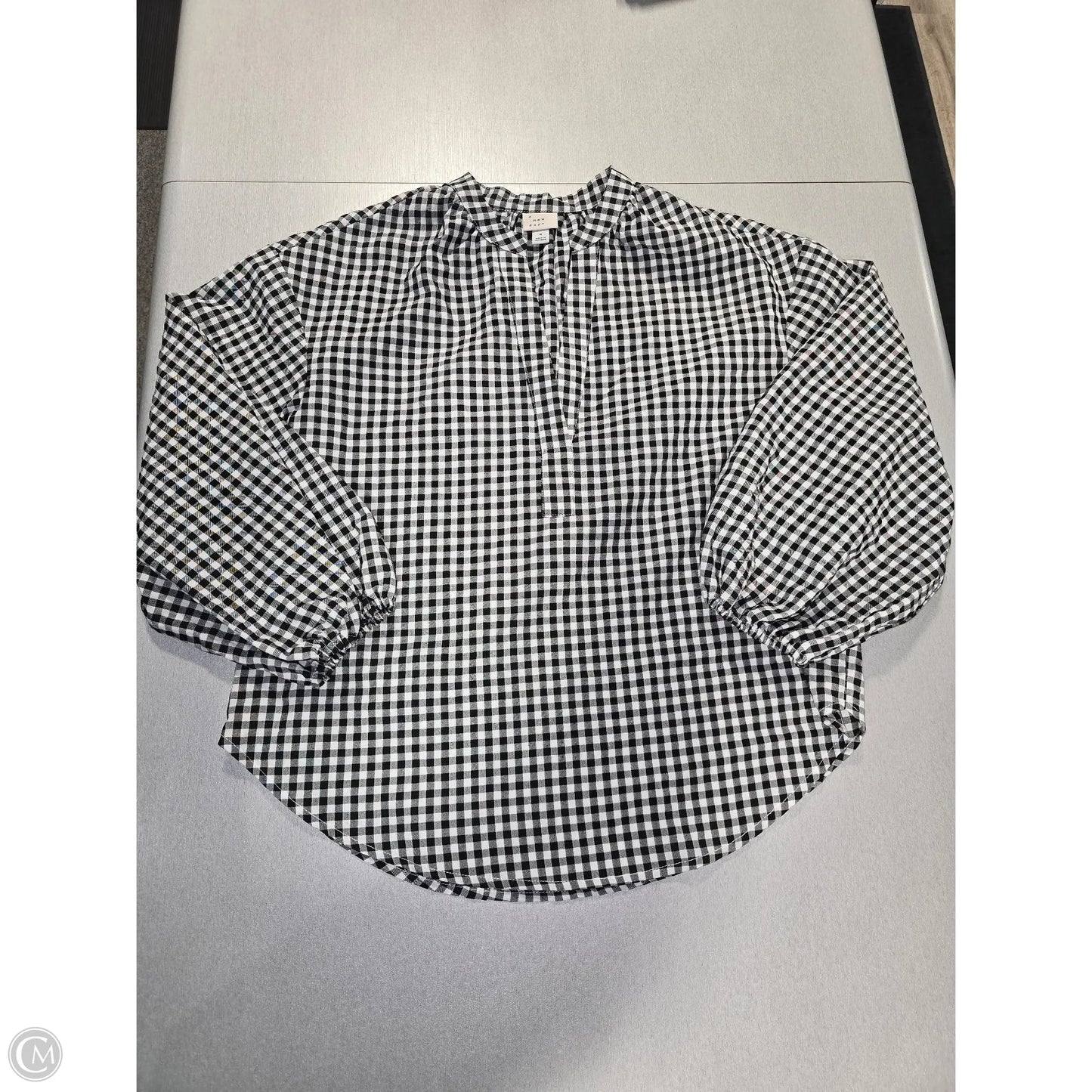 Top Long Sleeve By A New Day In Plaid Pattern, Size: S