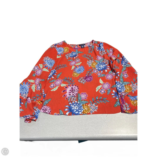 Blouse Long Sleeve By Adrienne Vittadini In Floral Print, Size: M