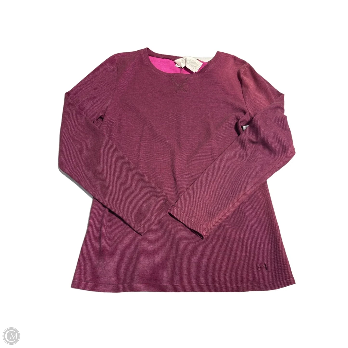 Athletic Top Long Sleeve Collar By Under Armour In Purple, Size: Xl