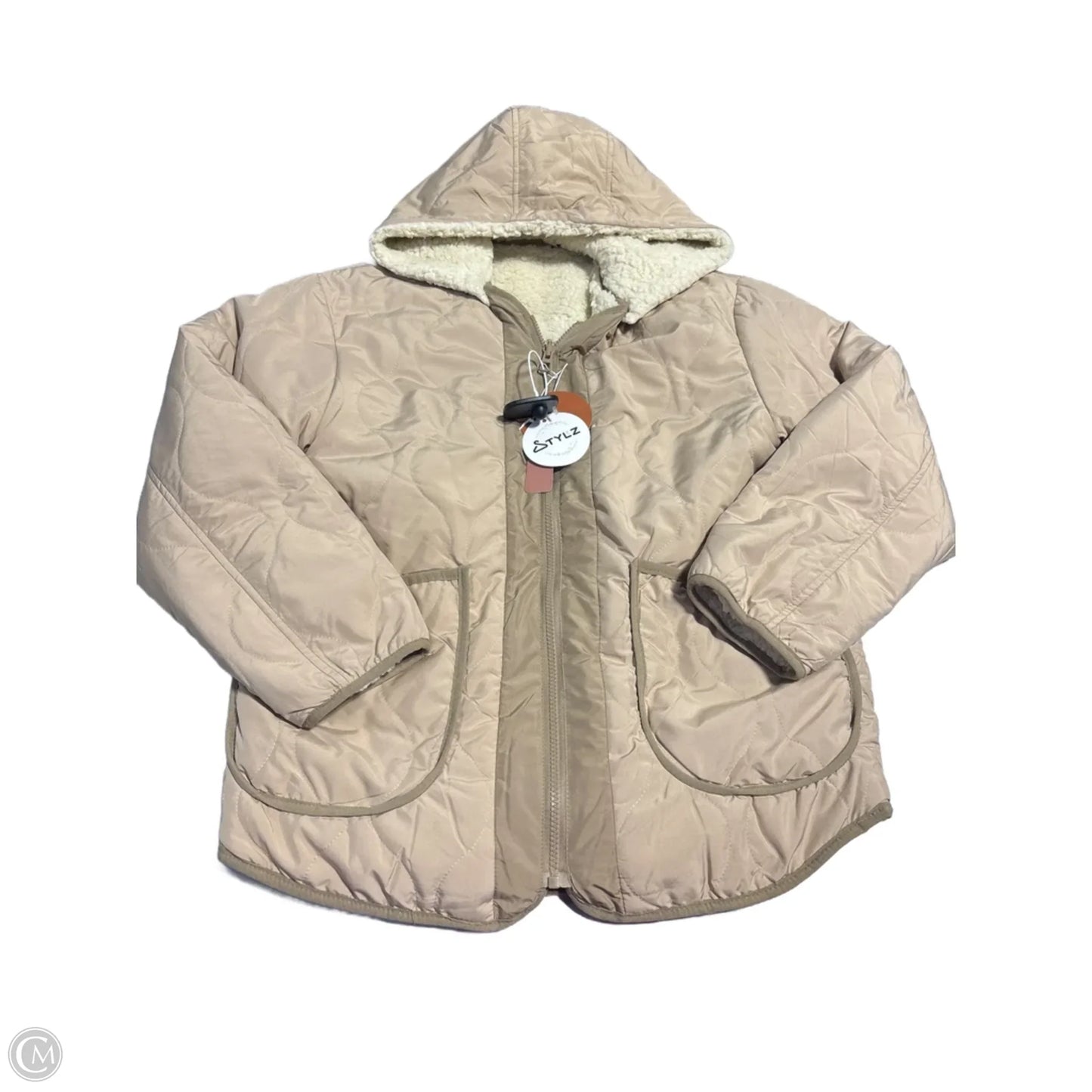 Coat Puffer & Quilted By Cmc In Tan, Size: S
