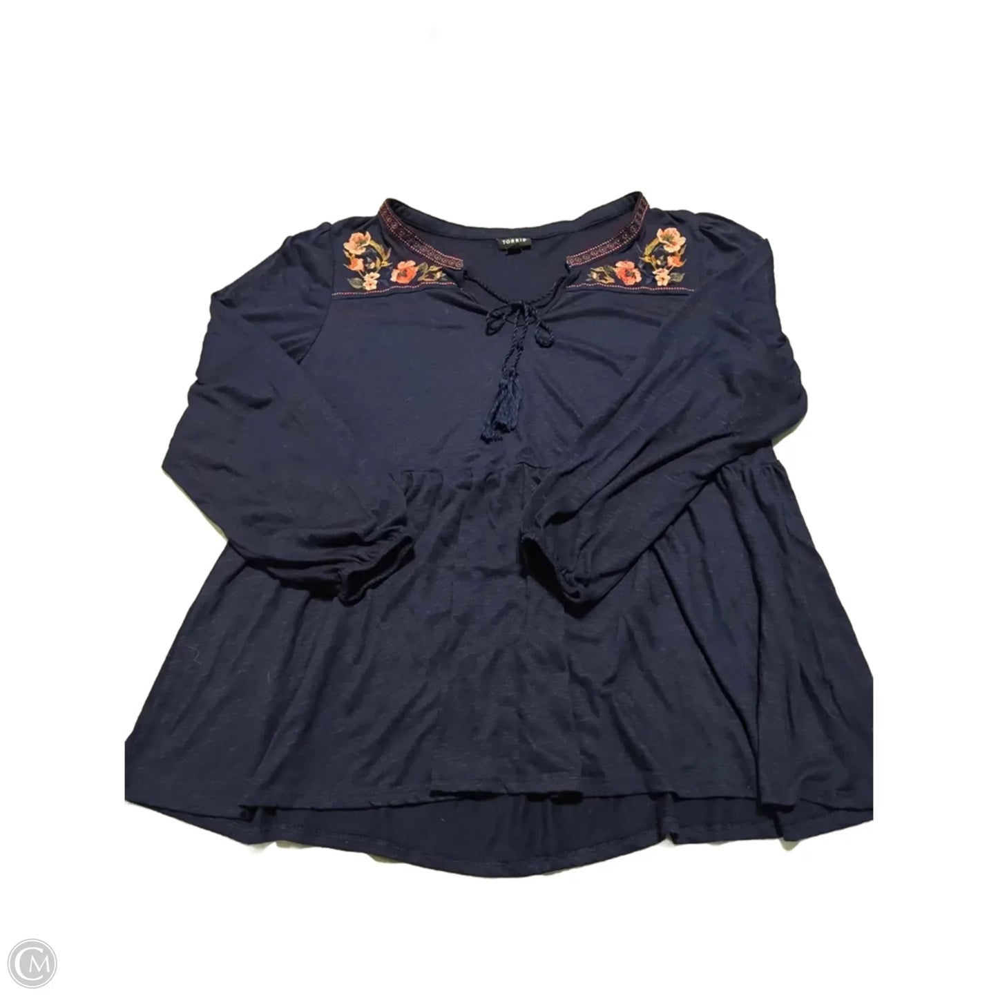Top Long Sleeve By Torrid In Blue, Size: L
