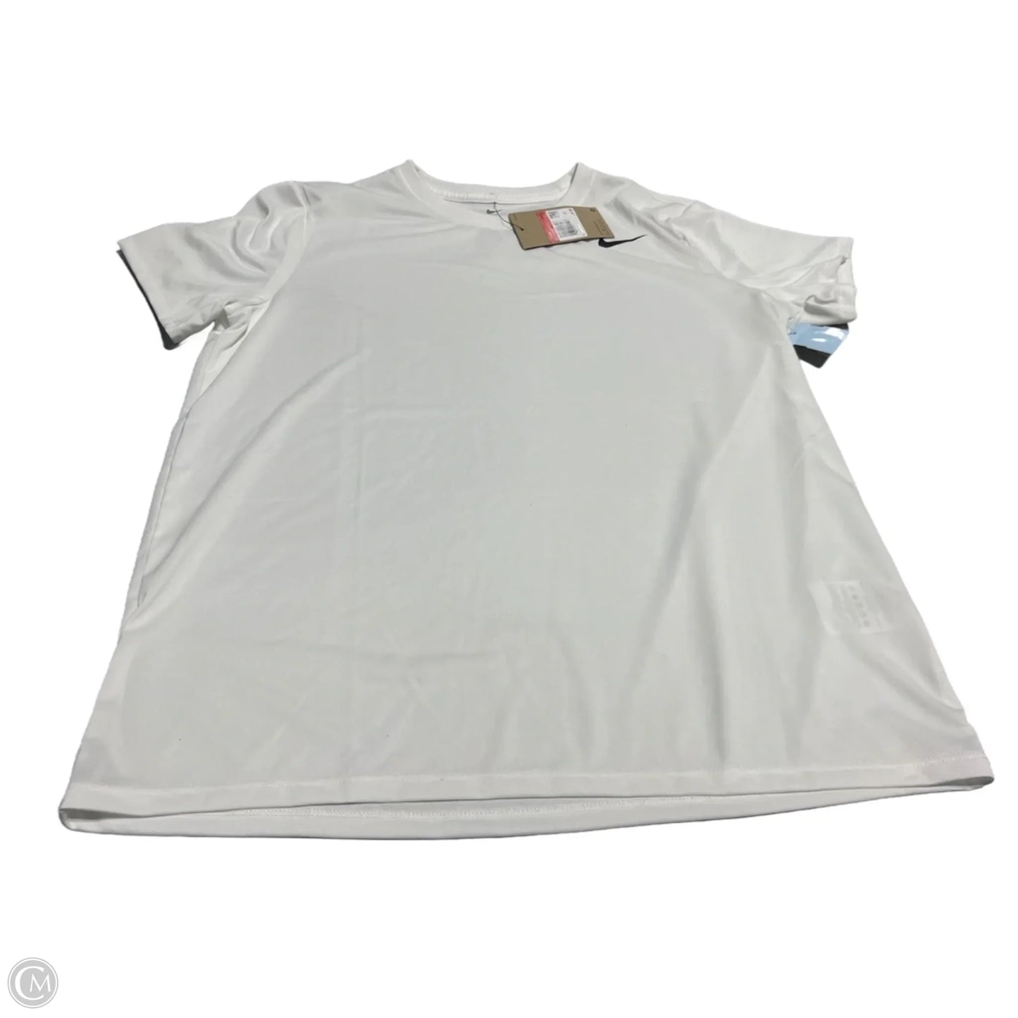 Athletic Top Short Sleeve By Nike In White, Size: L