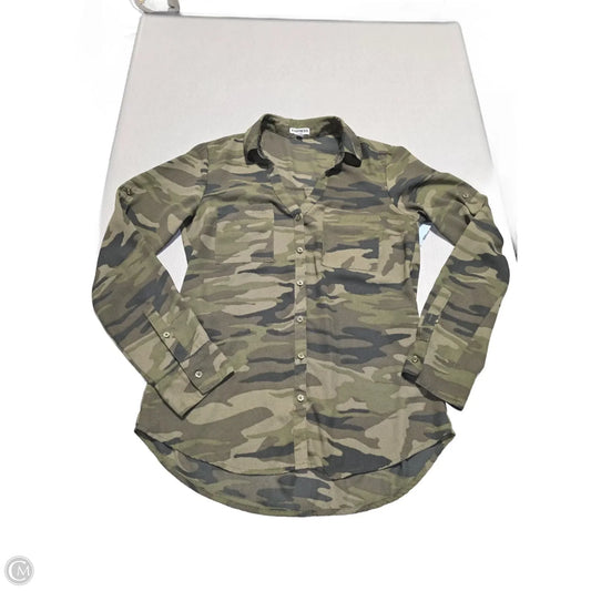Top Long Sleeve By Express In Camouflage Print, Size: S