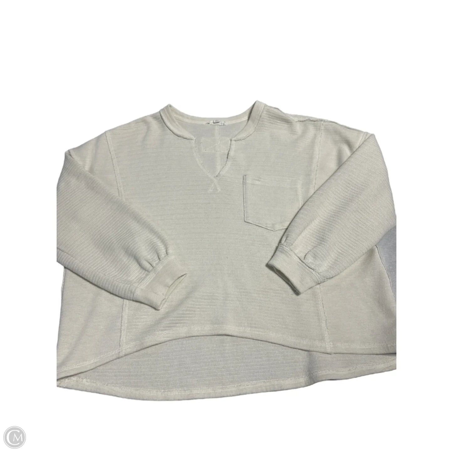 Top Long Sleeve By Blu Pepper In Cream, Size: S