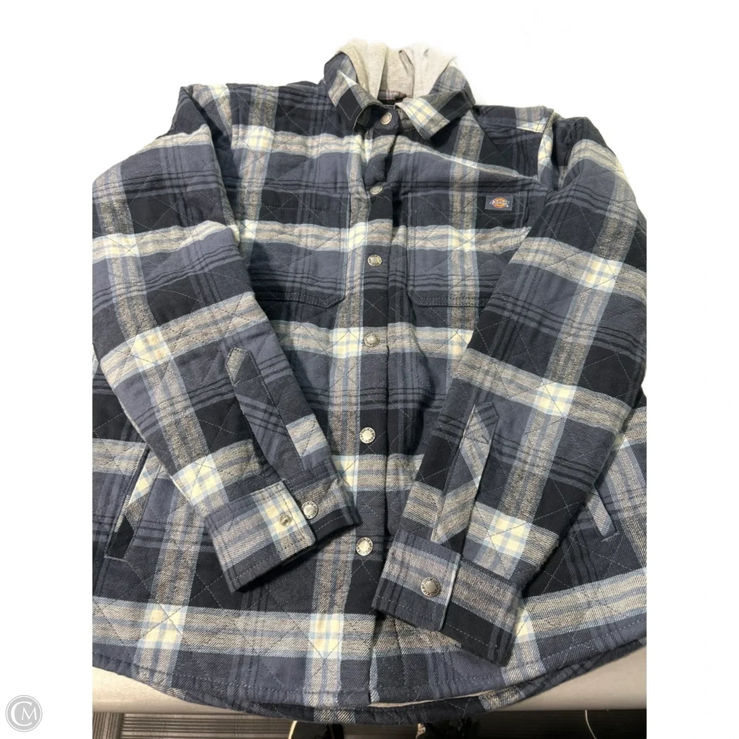Jacket Puffer & Quilted By Dickies In Plaid Pattern, Size: M