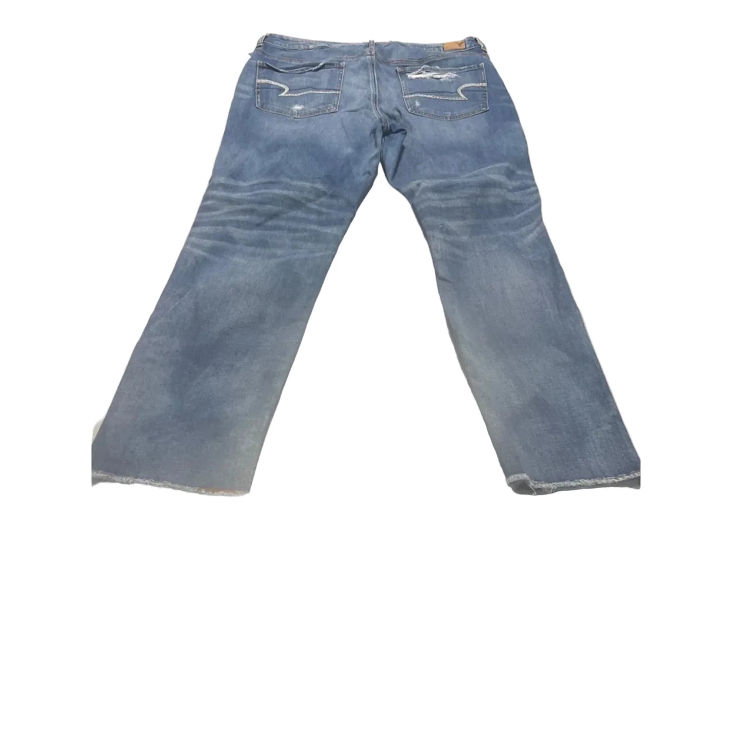 Jeans Straight By American Eagle In Blue Denim, Size: 14
