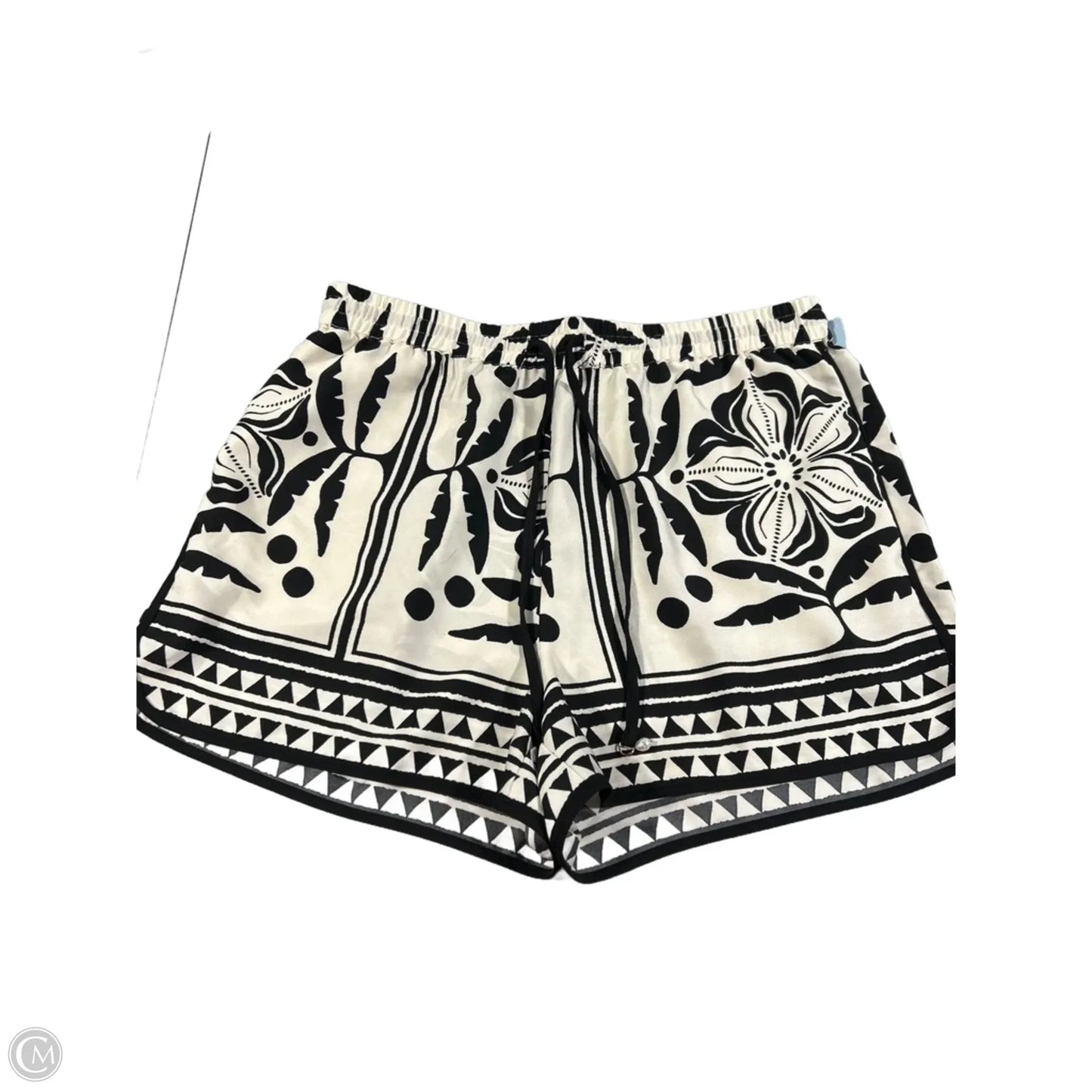 Shorts By H&m In Black & Cream, Size: M