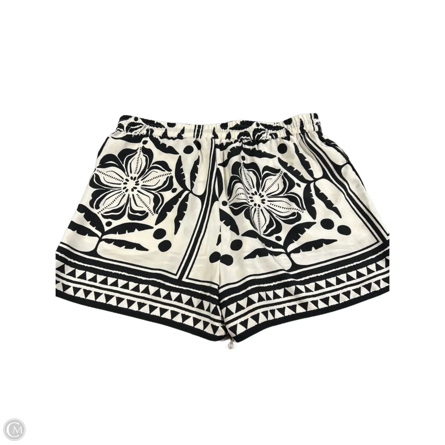 Shorts By H&m In Black & Cream, Size: M