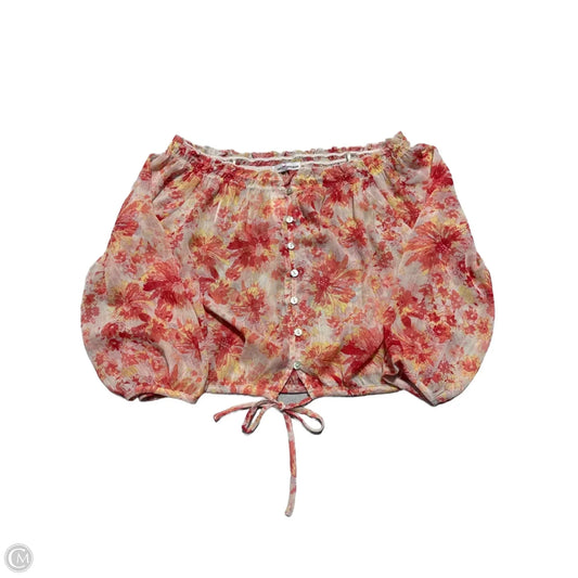 Top Long Sleeve By Cmc In Red & White, Size: S