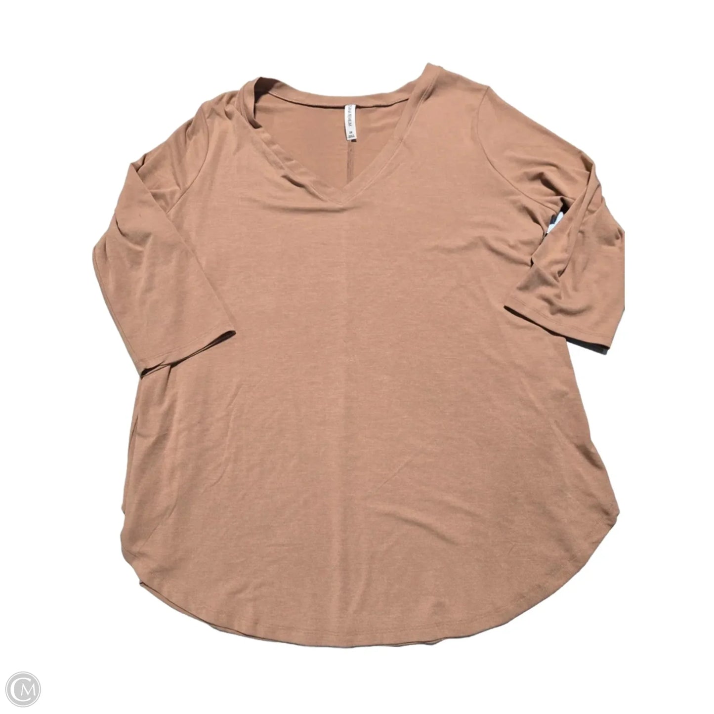 Top Long Sleeve By Zenana In Brown, Size: 3x