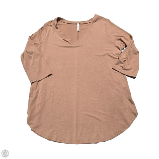 Top Long Sleeve By Zenana In Brown, Size: 3x