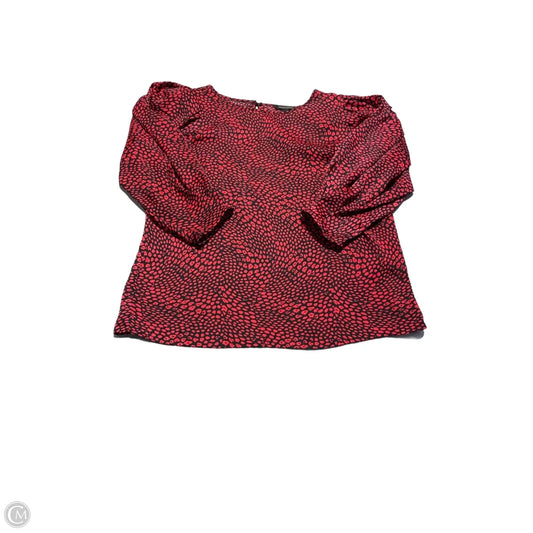 Top Long Sleeve By Banana Republic In Black & Red, Size: M
