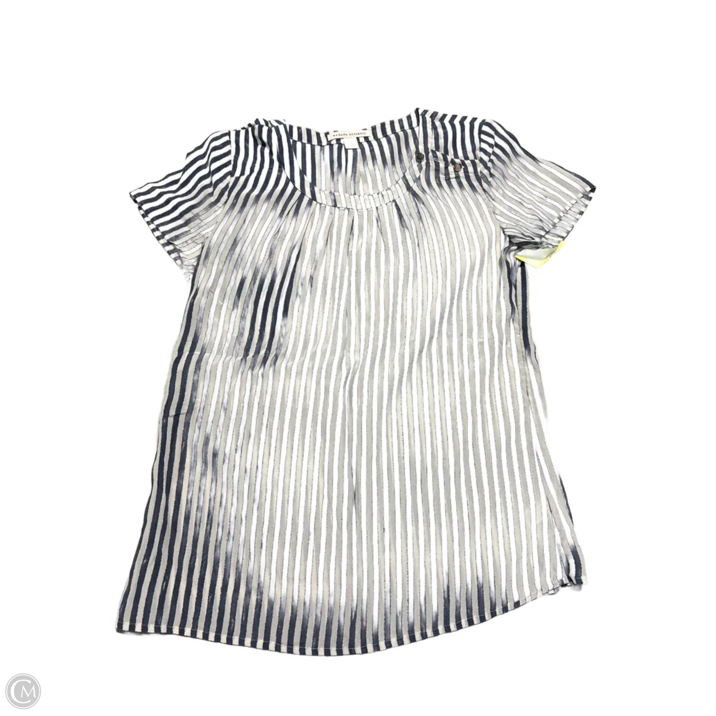 Top Short Sleeve By Banana Republic In Striped Pattern, Size: S
