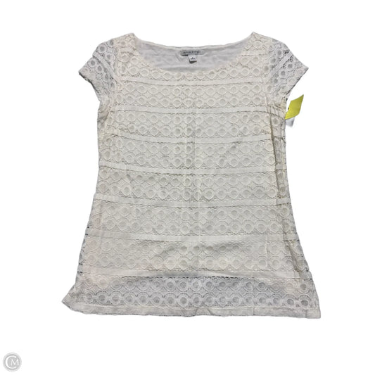 Top Short Sleeve By Banana Republic In Cream, Size: S