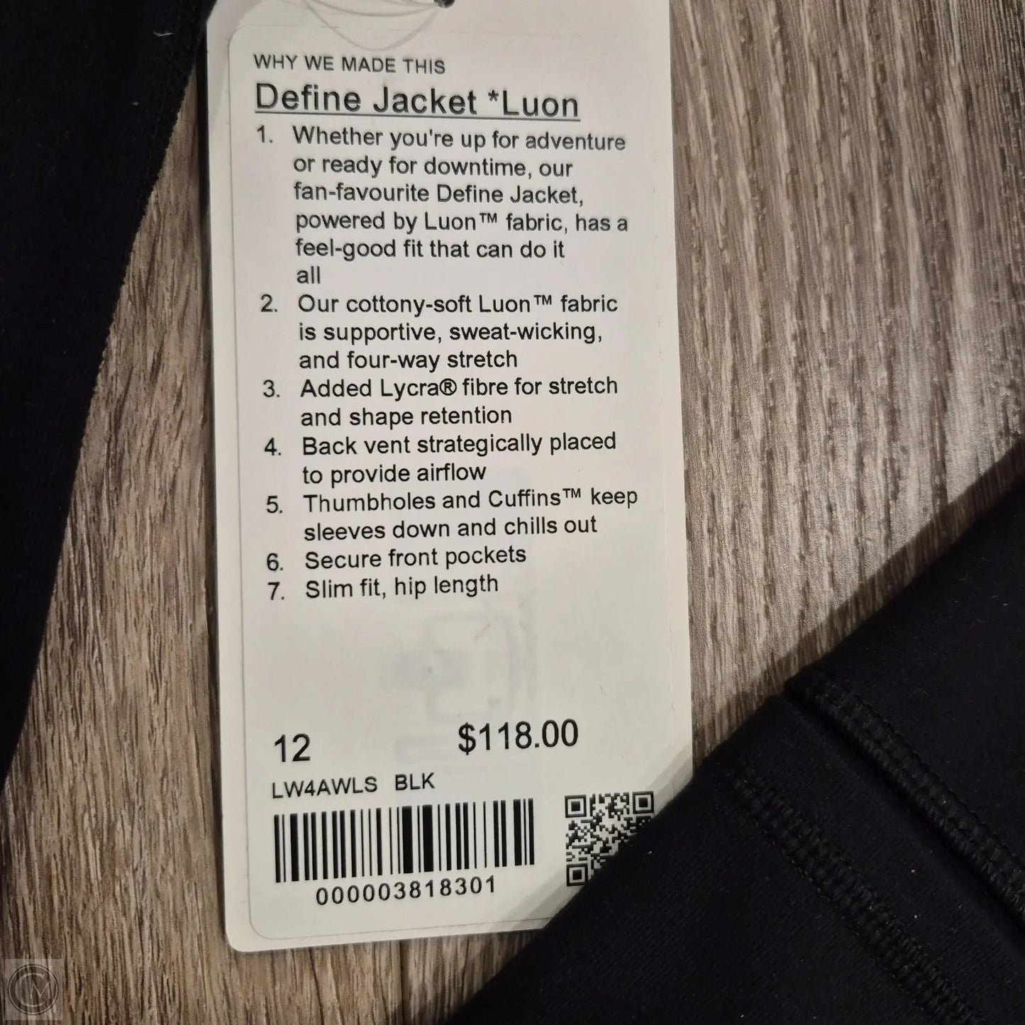 Athletic Jacket By Lululemon In Black, Size: 12