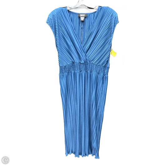 Dress Casual Midi By Dkny In Blue, Size: 1x
