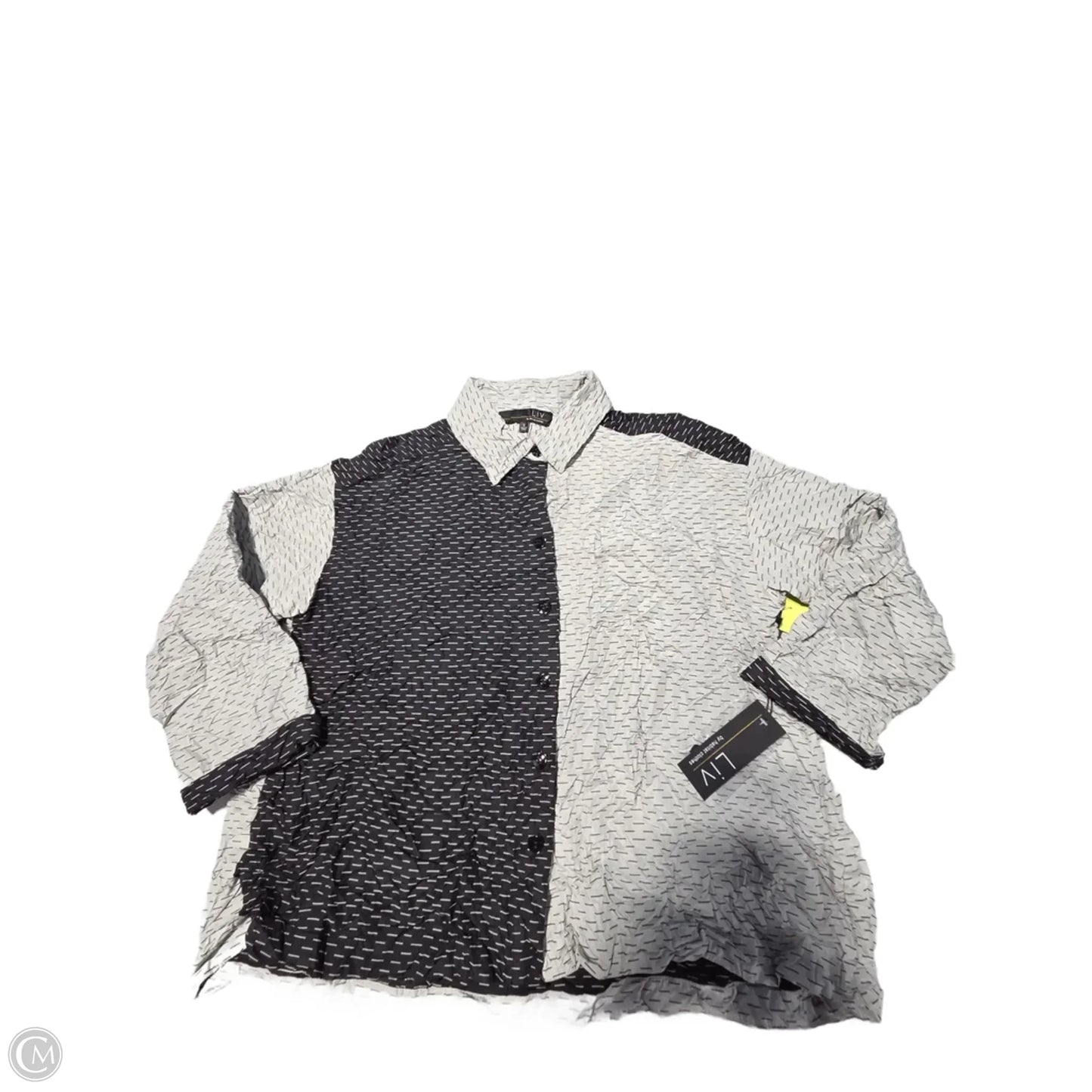 Top Long Sleeve By Habitat In Black & Grey, Size: S