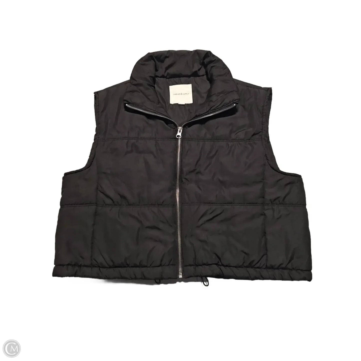 Vest Puffer & Quilted By Thread And Supply In Black, Size: S