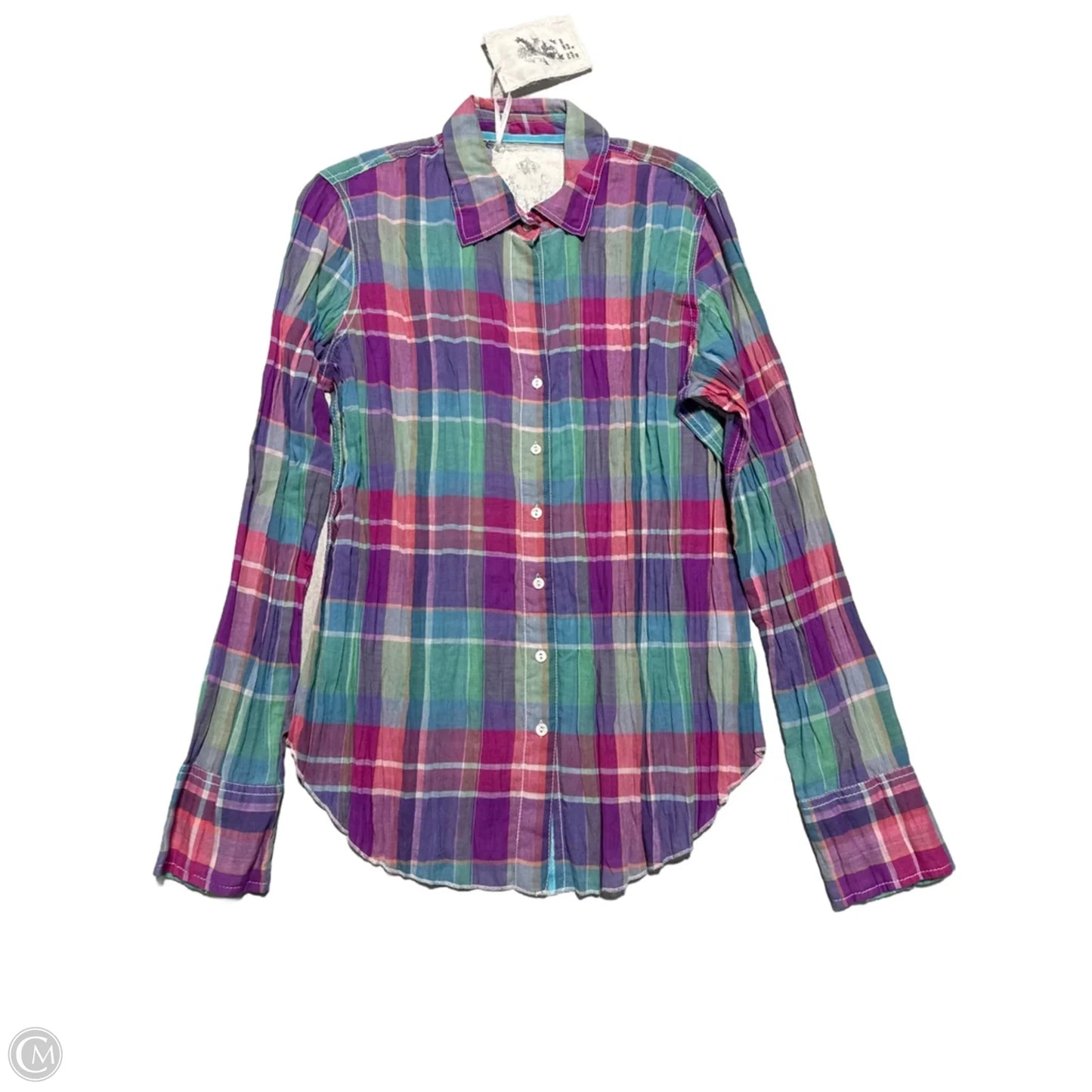 Top Long Sleeve By Cmc In Plaid Pattern, Size: Xl