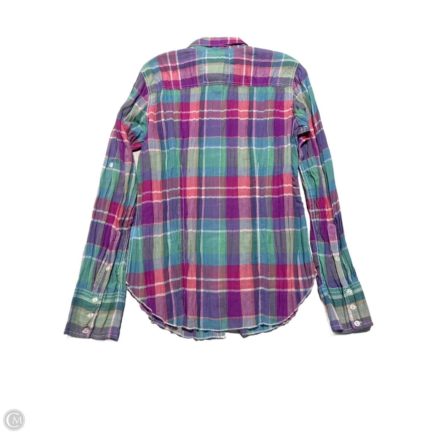 Top Long Sleeve By Cmc In Plaid Pattern, Size: Xl