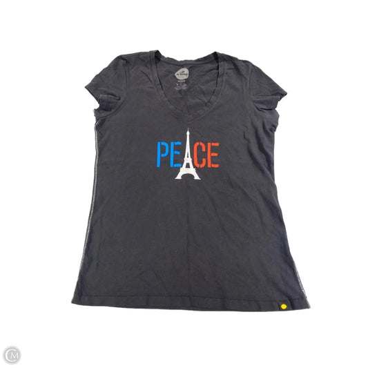 Top Short Sleeve By Life Is Good In Grey, Size: S