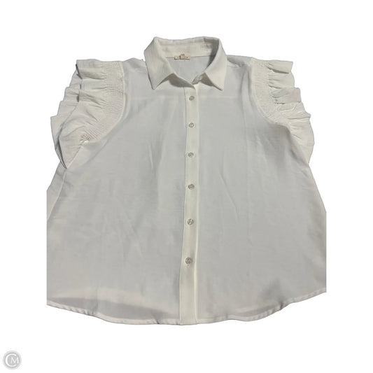 Blouse Short Sleeve By Jodifl In White, Size: S