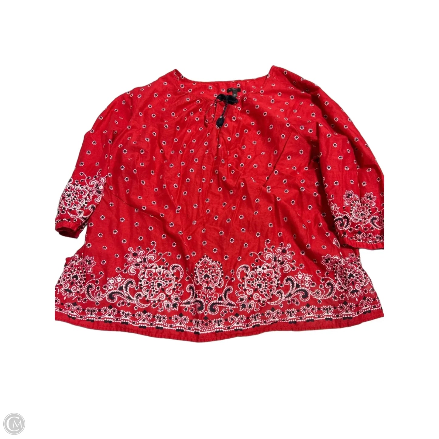 Top 3/4 Sleeve By Talbots In Red, Size: 2x