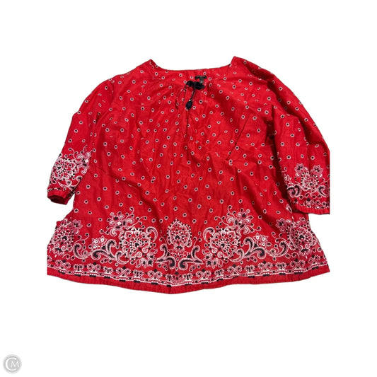 Top 3/4 Sleeve By Talbots In Red, Size: 2x