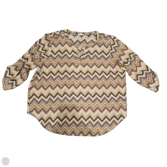 Blouse Long Sleeve By Maurices In Chevron Pattern, Size: Xxl