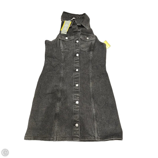 Dress Casual Midi By H&m In Black Denim, Size: M