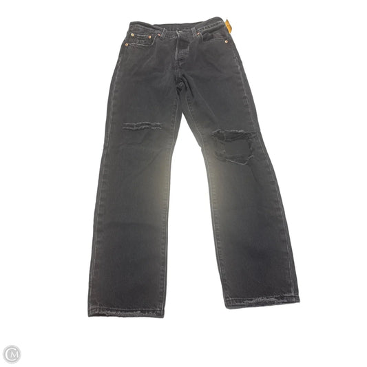 Jeans Straight By Levis In Black Denim, Size: 4