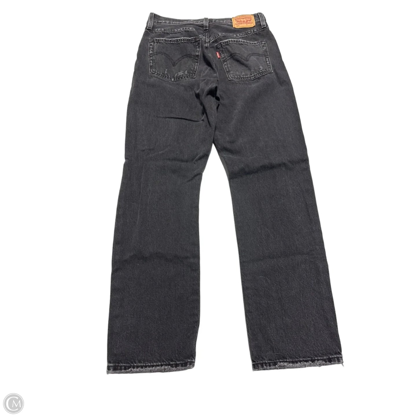 Jeans Straight By Levis In Black Denim, Size: 4