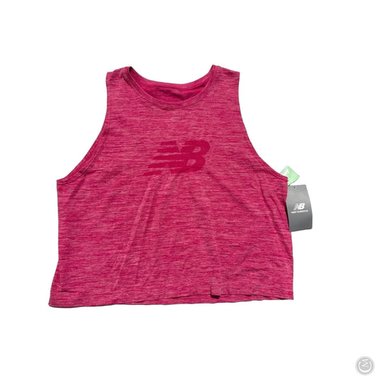 Athletic Tank Top By New Balance In Pink, Size: L