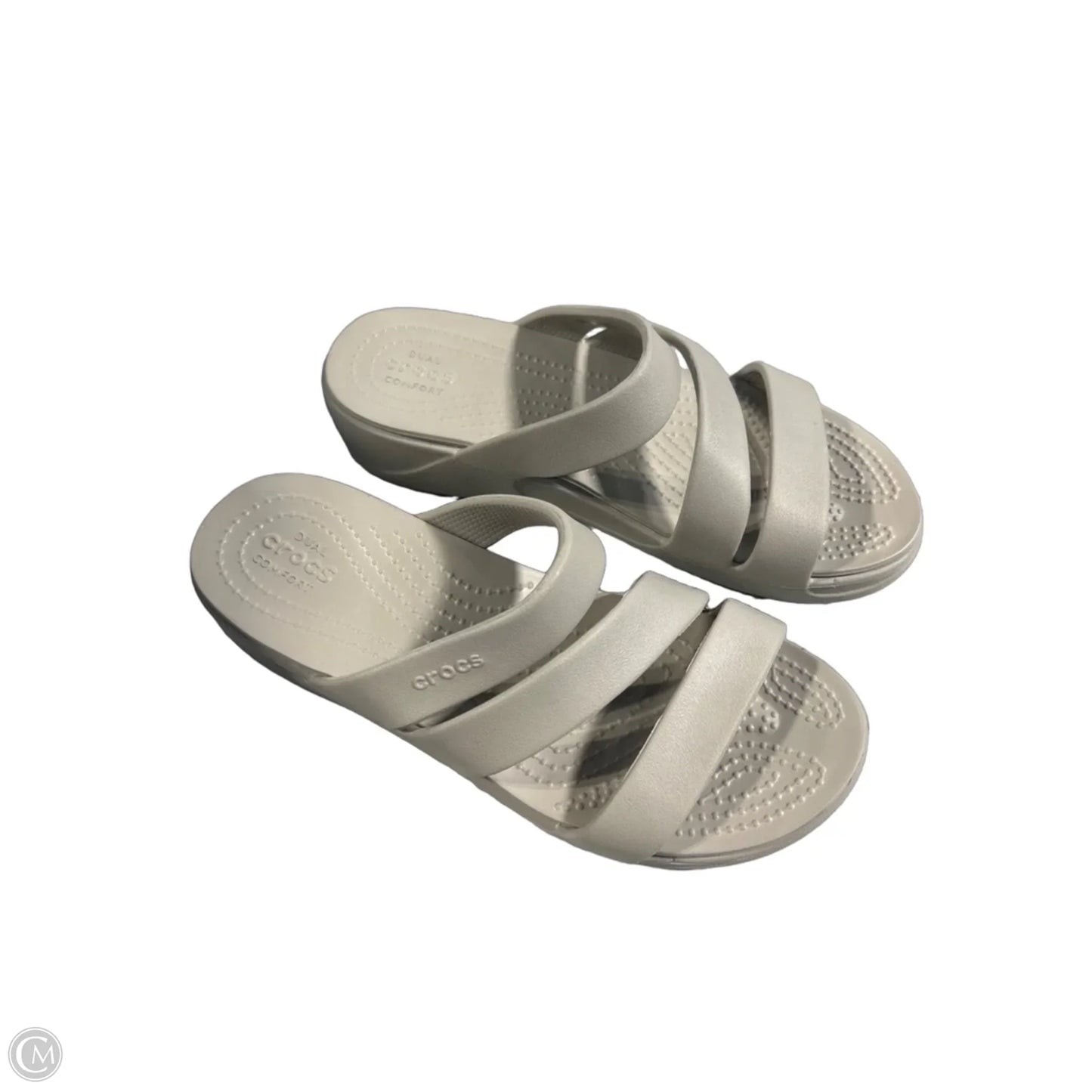 Sandals Flats By Crocs In Grey, Size: 7