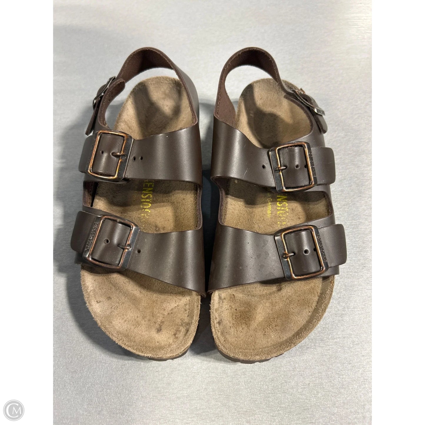 Sandals Flats By Birkenstock In Brown, Size: 7