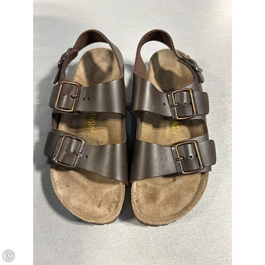 Sandals Flats By Birkenstock In Brown, Size: 7