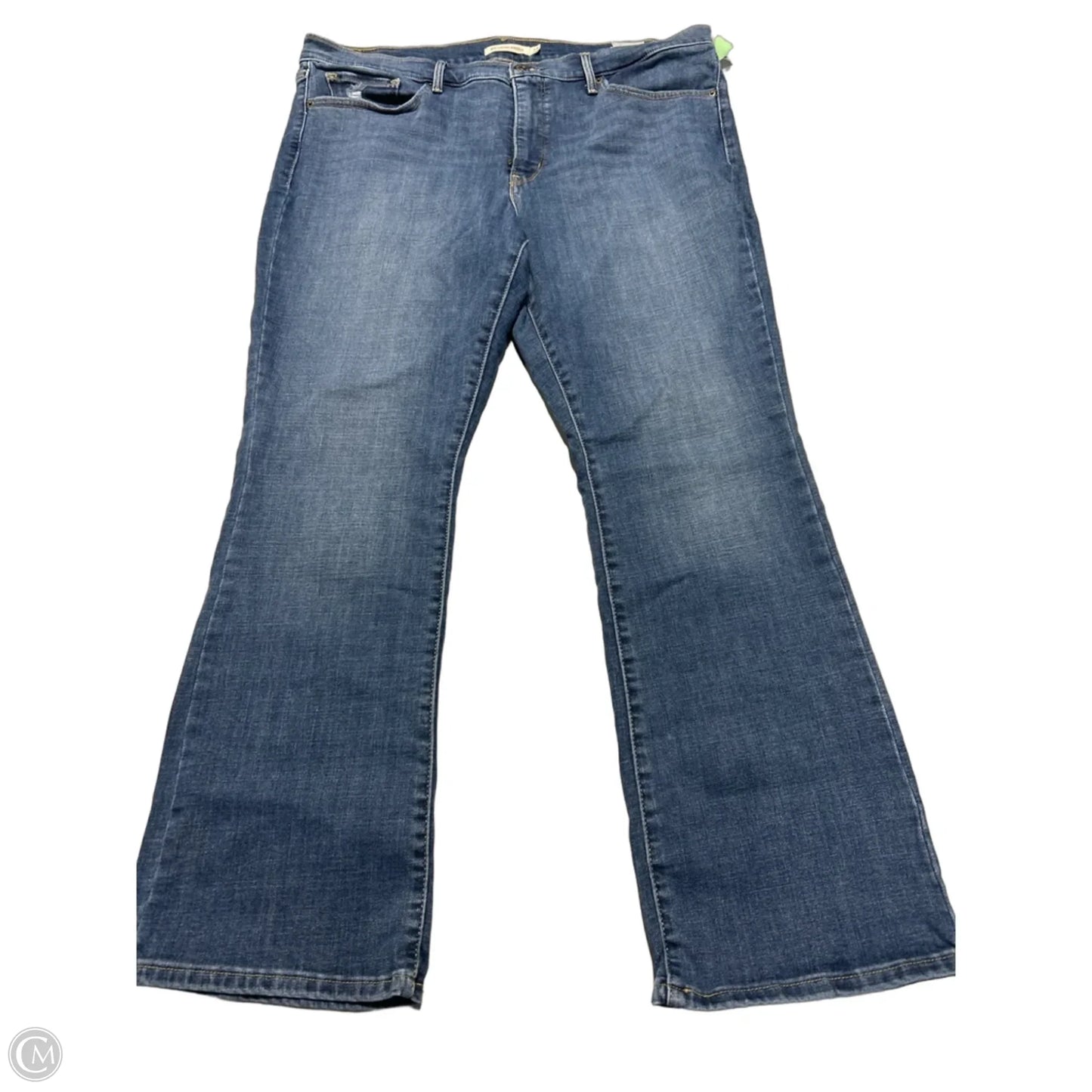 Jeans Straight By Levis In Blue Denim, Size: 18