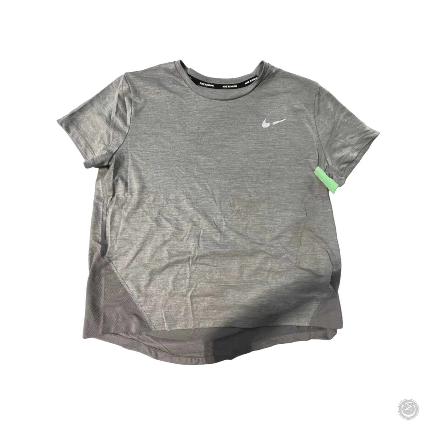 Athletic Top Short Sleeve By Nike In Grey, Size: L