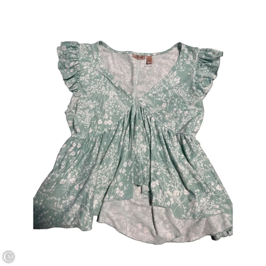 Top Short Sleeve By Willow & Root In Teal, Size: M